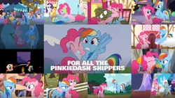 Size: 1280x720 | Tagged: safe, derpibooru import, edit, edited screencap, editor:quoterific, screencap, amber waves, applejack, fleur de verre, fluttershy, night knight, pinkie pie, rainbow dash, rarity, twilight sparkle, earth pony, pegasus, unicorn, 28 pranks later, daring don't, dungeons and discords, griffon the brush off, over a barrel, party of one, party pooped, pinkie pride, secrets and pies, the lost treasure of griffonstone, the super speedy cider squeezy 6000, wonderbolts academy, candle, cloud, collage, female, flugelhorn, golden oaks library, lesbian, library, pinkiedash, shipping, tree, twilight's castle