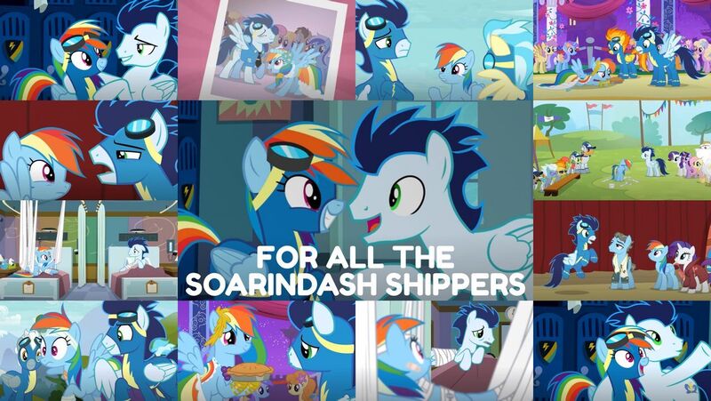 Size: 1280x721 | Tagged: safe, derpibooru import, edit, edited screencap, editor:quoterific, screencap, amethyst star, bon bon, bulk biceps, carrot top, cloud kicker, coco crusoe, diamond mint, doctor whooves, fleetfoot, fluttershy, golden harvest, minuette, misty fly, parasol, peachy swoop, rainbow dash, rarity, silver lining, silver zoom, soarin', spitfire, sweetie drops, time turner, twilight sparkle, twilight sparkle (alicorn), wind rider, alicorn, earth pony, pegasus, pony, unicorn, a canterlot wedding, grannies gone wild, newbie dash, rainbow falls, rarity investigates, the best night ever, bed, clothes, collage, detective rarity, dress, female, food, gala dress, hospital, hospital bed, male, mare, pie, shipping, soarindash, stallion, straight