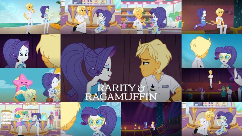 Size: 1280x721 | Tagged: safe, derpibooru import, edit, edited screencap, editor:quoterific, screencap, ragamuffin (equestria girls), rarity, equestria girls, equestria girls series, spring breakdown, spoiler:eqg series (season 2), collage, female, male, rarimuffin, shipping, straight