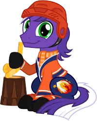 Size: 4808x6001 | Tagged: safe, artist:pirill, derpibooru import, oc, oc:proudy hooves, unofficial characters only, earth pony, pony, derpibooru community collaboration, 2021 community collab, clothes, cutie mark, helmet, hockey, hockey helmet, hockey puck, hockey stick, hoof hold, hoof shoes, jersey, looking at you, male, pants, scarf, shirt, signature, simple background, sitting, smiling, solo, sports, stallion, transparent background, trophy, vector