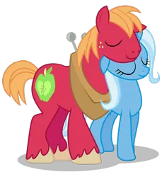 Size: 604x660 | Tagged: safe, artist:anarchemitis, derpibooru import, big macintosh, trixie, earth pony, pony, unicorn, cropped, female, male, mare, shipping, simple background, stallion, straight, transparent background, trixmac, vector