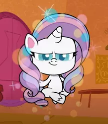Size: 571x658 | Tagged: safe, derpibooru import, screencap, potion nova, pony, unicorn, all that jitters, my little pony: pony life, spoiler:pony life s01e15, spoiler:pony life s01e24, cropped, looking at you, yoga
