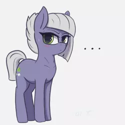Size: 1740x1740 | Tagged: safe, artist:t72b, derpibooru import, limestone pie, earth pony, pony, ..., blushing, cute, female, frown, glare, lidded eyes, limabetes, looking at you, mare, simple background, solo, sweat, sweatdrop, white background