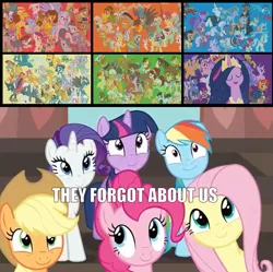 Size: 1132x1128 | Tagged: safe, derpibooru import, edit, edited screencap, screencap, aloe, angel bunny, apple bloom, applejack, autumn blaze, babs seed, berry punch, berryshine, big macintosh, bon bon, bow hothoof, braeburn, bright mac, burnt oak, capper dapperpaws, carrot cake, cattail, cheerilee, cheese sandwich, cherries jubilee, cherry jubilee, clear sky, cloudy quartz, coco pommel, coloratura, cranky doodle donkey, cup cake, daring do, derpy hooves, diamond tiara, discord, doctor fauna, doctor muffin top, doctor whooves, double diamond, fancypants, featherweight, flam, flash magnus, flash sentry, flim, fluttershy, gabby, garble, gentle breeze, gilda, goldie delicious, grand pear, granny smith, gummy, igneous rock pie, iron will, limestone pie, little strongheart, lotus blossom, lyra heartstrings, marble pie, matilda, maud pie, mayor mare, meadowbrook, mistmane, moondancer, mudbriar, night glider, night light, nurse redheart, ocellus, octavia melody, opalescence, owlowiscious, pear butter, pharynx, photo finish, pinkie pie, pipsqueak, plaid stripes, posey shy, pound cake, prince rutherford, princess cadance, princess celestia, princess ember, princess flurry heart, princess luna, pumpkin cake, quibble pants, rainbow dash, rarity, rockhoof, roseluck, rumble, saffron masala, sandbar, sassy saddles, scootaloo, shining armor, silver spoon, silverstream, smolder, snails, snips, soarin', somnambula, spitfire, starlight glimmer, stygian, sugar belle, sunburst, sunset shimmer, sweetie belle, sweetie drops, tank, thorax, thunderlane, time turner, tree hugger, trouble shoes, twilight sparkle, twilight sparkle (alicorn), twilight velvet, twist, vinyl scratch, wind sprint, windy whistles, winona, yona, zecora, zephyr breeze, zippoorwhill, alicorn, breezie, buffalo, changedling, changeling, donkey, dragon, earth pony, gryphon, pegasus, pony, rabbit, unicorn, yak, mmmystery on the friendship express, my little pony: the movie, the last problem, animal, blatant lies, buttercup, caption, cutie mark crusaders, everycreature, everypony, exploitable meme, female, filly, flim flam brothers, image macro, impact font, irony, king thorax, mane six, meme, op is a duck, parody, prince pharynx, rara, spa twins, statue, text, the magic of friendship grows, they forgot about me, wall of tags, wat, wrong