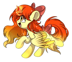 Size: 2400x2050 | Tagged: safe, artist:氢氢, derpibooru import, oc, oc:apple sheep, unofficial characters only, alicorn, pony, derpibooru community collaboration, 2021 community collab, alicornified, cute, female, glowing hooves, glowing horn, glowing mane, glowing wings, gradient mane, horn, light magic, magic, mare, race swap, raised hoof, red mane, simple background, solo, spread wings, transparent background, wings