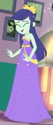 Size: 423x997 | Tagged: safe, derpibooru import, screencap, blueberry cake, equestria girls, equestria girls series, pinkie pie: snack psychic, bare shoulders, clothes, cropped, dress, sleeveless, solo, strapless
