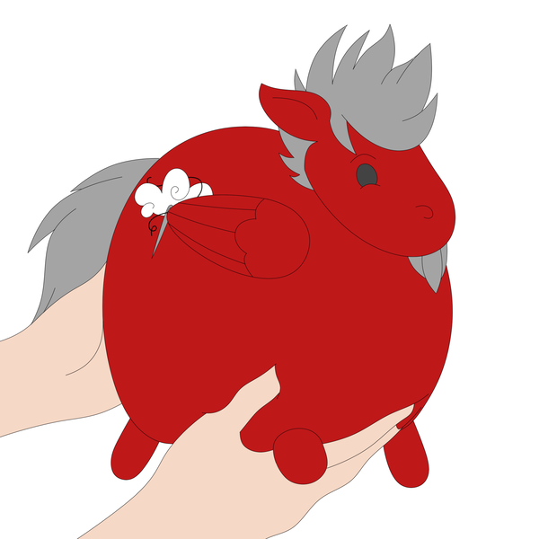 Size: 2200x2200 | Tagged: safe, artist:kiwinthekiwi, derpibooru import, oc, oc:cloud weaver, unofficial characters only, human, pegasus, pony, beard, chunk, facial hair, fat, holding a pony, image, obese, offscreen character, orb, pegasus oc, png, simple background, solo, white background, wings