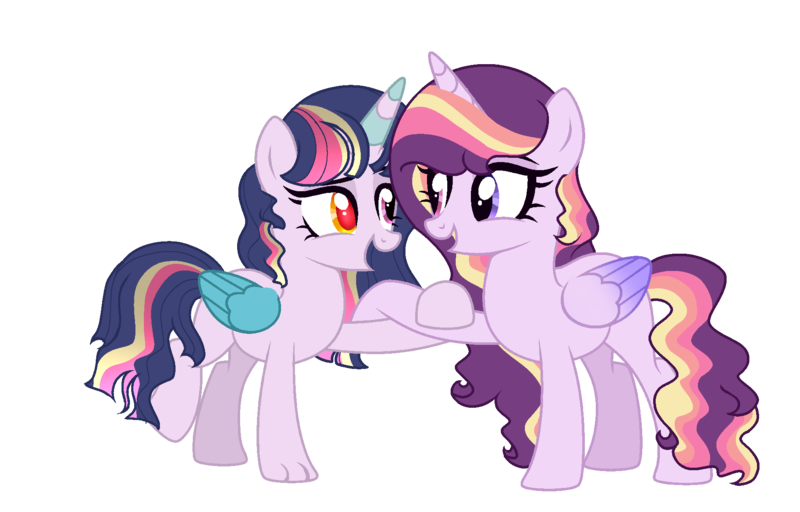 Size: 1896x1213 | Tagged: safe, artist:firegalaxysparkle, derpibooru import, oc, oc:ice crystal, oc:neutron star, unofficial characters only, alicorn, pony, female, mare, simple background, transparent background