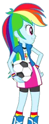 Size: 400x1000 | Tagged: safe, artist:ftvs-cm45, derpibooru import, edit, edited screencap, screencap, rainbow dash, equestria girls, equestria girls (movie), background removed, football, not a vector, simple background, soccer ball (object), solo, sports, transparent background