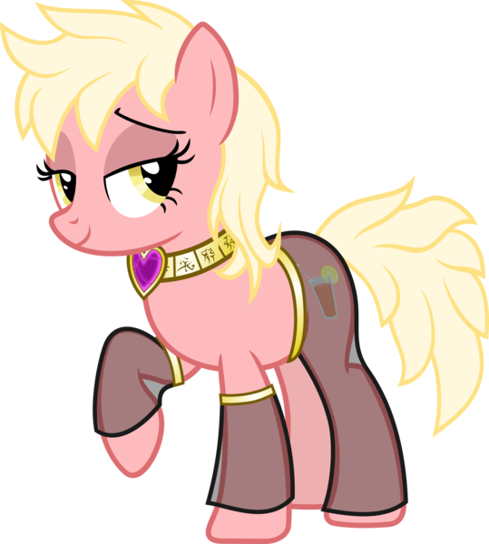 Size: 5386x6000 | Tagged: suggestive, artist:magister39, derpibooru import, oc, oc:strawberry lemonade, earth pony, fallout equestria, collar, concubine, jewelry, solo