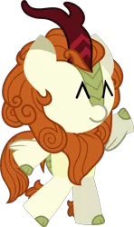 Size: 4304x7256 | Tagged: safe, artist:isaac_pony, derpibooru import, autumn blaze, kirin, awwtumn blaze, cute, female, horns, kibiy pony, show accurate, simple background, smiling, solo, standing, transparent background, vector