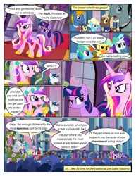 Size: 612x792 | Tagged: safe, artist:newbiespud, derpibooru import, edit, edited screencap, screencap, applejack, pinkie pie, princess cadance, princess celestia, queen chrysalis, rainbow dash, rarity, shining armor, twilight sparkle, alicorn, pegasus, pony, unicorn, comic:friendship is dragons, a canterlot wedding, angry, background pony audience, bowtie, clothes, comic, confused, dialogue, disguise, disguised changeling, dress, eyelashes, fake cadance, female, floral head wreath, flower, frown, male, mare, messy mane, open mouth, peytral, raised hoof, screencap comic, stallion, underhoof, unicorn twilight, veil, wide eyes