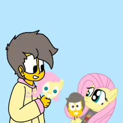 Size: 768x768 | Tagged: safe, artist:haileykitty69, derpibooru import, fluttershy, human, pegasus, crossover, crossover shipping, fluttermour, food, popsicle, seymour skinner, shipping, the simpsons