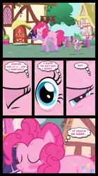 Size: 1280x2300 | Tagged: safe, artist:bigsnusnu, derpibooru import, pinkie pie, spike, twilight sparkle, comic:dusk shine in pursuit of happiness, carrying, dusk shine, half r63 shipping, rule 63, shipping