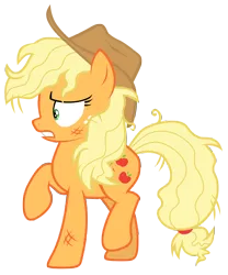 Size: 7000x8400 | Tagged: safe, artist:tardifice, derpibooru import, applejack, pony, sounds of silence, absurd resolution, hat, messy mane, simple background, solo, transparent background, vector