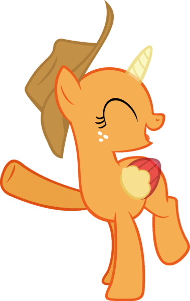 Size: 985x1558 | Tagged: safe, artist:pegasski, derpibooru import, oc, unofficial characters only, alicorn, pony, non-compete clause, alicorn oc, bald, base, eyelashes, eyes closed, freckles, hat, horn, looking back, open mouth, raised hoof, simple background, smiling, solo, transparent background, two toned wings, wings