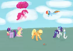 Size: 10000x7000 | Tagged: safe, artist:graphictoxin, derpibooru import, applejack, fluttershy, opalescence, pinkie pie, rainbow dash, rarity, twilight sparkle, cat, earth pony, pegasus, pony, unicorn, :<, angry, apple, balloon, book, bow, brush, cheek fluff, clothes, cloud, comb, eyes closed, female, floating, floppy ears, fluffy, fluttershy's cutie mark, flying, food, grass, happy, hat, high res, levitation, lineless, lying down, lying on a cloud, magic, mane six, mare, on a cloud, raised hoof, scared, simple background, sitting, sky, sleeping, sleeping on a cloud, smiling, telekinesis, that pony sure does love apples, then watch her balloons lift her up to the sky, unicorn twilight, white background, wings