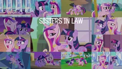 Size: 1934x1089 | Tagged: safe, derpibooru import, edit, edited screencap, editor:quoterific, screencap, princess cadance, twilight sparkle, twilight sparkle (alicorn), alicorn, unicorn, a canterlot wedding, games ponies play, once upon a zeppelin, the crystal empire, the crystalling, three's a crowd, twilight's kingdom, blushing, compilation, foalsitter, hug, sisters-in-law, sunshine sunshine, swing, teen princess cadance, unicorn twilight, winghug, younger