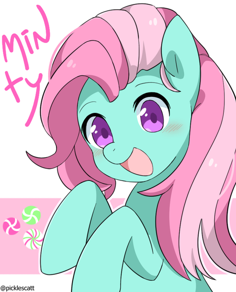 Size: 800x988 | Tagged: safe, artist:picklescatt, derpibooru import, minty, earth pony, pony, cute, female, g3, mare, mintabetes, solo