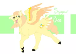 Size: 1042x745 | Tagged: safe, artist:minikitty101, derpibooru import, oc, oc:sugar bee, unofficial characters only, pegasus, pony, female, magical gay spawn, mare, offspring, parent:big macintosh, parent:zephyr breeze, parents:zephyrmac, solo, tail feathers