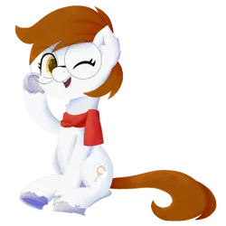 Size: 1200x1200 | Tagged: safe, artist:biocrine, derpibooru import, oc, oc:avy jequet, unofficial characters only, earth pony, pony, derpibooru community collaboration, 2021 community collab, chest fluff, cute, cutie mark, ear fluff, glasses, looking at you, one eye closed, open mouth, simple background, sitting, solo, transparent background