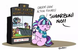 Size: 1024x667 | Tagged: safe, artist:bobthedalek, derpibooru import, applejack, chancellor puddinghead, clover the clever, commander hurricane, fluttershy, pinkie pie, princess platinum, private pansy, rainbow dash, rarity, smart cookie, starlight glimmer, twilight sparkle, earth pony, pegasus, pony, unicorn, hearth's warming eve (episode), bucktooth, clothes, cute, female, figure, filly, filly starlight glimmer, glimmerbetes, hat, implied firelight, mane six, offscreen character, scarf, solo, unicorn twilight, younger