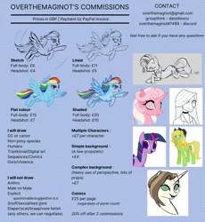 Size: 2300x2500 | Tagged: safe, artist:overthemaginot, derpibooru import, rainbow dash, twilight sparkle, oc, earth pony, human, pegasus, unicorn, advertisement, bust, commission, commission info, commission prices, earth pony oc, female, flight, flying, horn, monochrome, sketch, unicorn oc