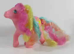Size: 600x438 | Tagged: safe, derpibooru import, photographer:breyer600, stripes (g1), g1, rainbow curl ponies, rainbow curl pony, simple background, toy