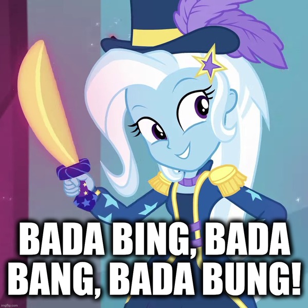 Size: 1077x1078 | Tagged: safe, derpibooru import, edit, edited screencap, screencap, trixie, equestria girls, equestria girls series, street magic with trixie, spoiler:eqg series (season 2), caption, image macro, imgflip, quote, text