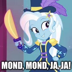 Size: 1077x1078 | Tagged: safe, derpibooru import, edit, edited screencap, screencap, trixie, equestria girls, equestria girls series, street magic with trixie, spoiler:eqg series (season 2), caption, image macro, imgflip, song reference, text, wolfenstein, wolfenstein the new order