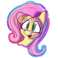 Size: 3000x3000 | Tagged: safe, artist:packy paca, derpibooru import, fluttershy, pony, bust, looking at you, simple background, smiling, solo, transparent background