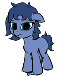 Size: 910x1056 | Tagged: safe, artist:wenni, derpibooru import, oc, oc:whinny, unofficial characters only, earth pony, pony, derpibooru community collaboration, 2021 community collab, bags under eyes, blank flank, bow, earth pony oc, female, floppy ears, hair bow, looking at you, mare, no catchlights, simple background, solo, transparent background