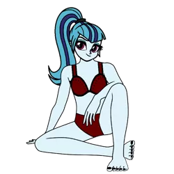 Size: 768x768 | Tagged: suggestive, artist:thatradhedgehog, derpibooru import, sonata dusk, equestria girls, barefoot, bikini, clothes, feet, image, png, swimsuit