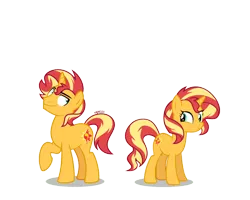 Size: 1316x1053 | Tagged: safe, artist:orin331, derpibooru import, edit, vector edit, sunset shimmer, pony, unicorn, equestria girls, equestria guys, female, male, mare, r63 paradox, rule 63, self paradox, simple background, stallion, sunset glare, transparent background, vector