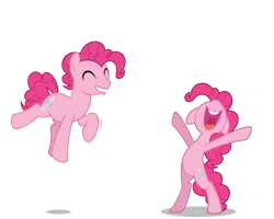 Size: 1316x1053 | Tagged: safe, artist:orin331, derpibooru import, edit, vector edit, pinkie pie, earth pony, pony, equestria girls, bipedal, bubble berry, equestria guys, female, happy, jumping, male, mare, nose in the air, open mouth, r63 paradox, rule 63, self paradox, simple background, stallion, transparent background, vector
