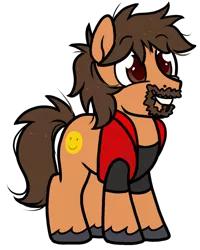 Size: 800x1000 | Tagged: safe, artist:paperbagpony, derpibooru import, oc, oc:jack foley, earth pony, derpibooru community collaboration, 2021 community collab, clothes, facial hair, male, shirt, simple background, transparent background, unshorn fetlocks