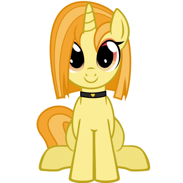 Size: 1500x1500 | Tagged: safe, artist:heliocentric, derpibooru import, oc, oc:amber flair, unofficial characters only, pony, unicorn, derpibooru community collaboration, 2021 community collab, choker, cute, heart, horn, looking at you, simple background, smiling, solo, transparent background, unicorn oc, vector