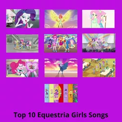 Size: 1080x1080 | Tagged: safe, derpibooru import, edit, edited screencap, screencap, applejack, flash sentry, fluttershy, pinkie pie, rainbow dash, rarity, sci-twi, sunset shimmer, twilight sparkle, coinky-dink world, eqg summertime shorts, equestria girls, equestria girls (movie), equestria girls series, friendship through the ages, good vibes, i'm on a yacht, life is a runway, my past is not today, shake your tail, so much more to me, the other side, spoiler:eqg series (season 2), helping twilight win the crown, top 10