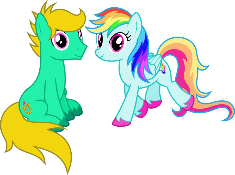 Size: 5385x4000 | Tagged: safe, artist:parclytaxel, artist:starponys87, derpibooru import, oc, oc:david starlyre, oc:rainbowfire, unofficial characters only, earth pony, pegasus, pony, derpibooru community collaboration, .svg available, 2021 community collab, absurd resolution, female, looking at you, male, mare, not rainbow dash, simple background, sitting, smiling, stallion, transparent background, unshorn fetlocks, vector