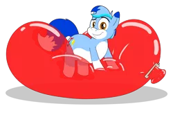 Size: 2785x1812 | Tagged: safe, artist:rupertbluefox, derpibooru import, oc, oc:rupert the blue fox, fox, fox pony, hybrid, pony, derpibooru community collaboration, 2021 community collab, balloon, balloon clip, balloon fetish, balloon sitting, chubby, cute, cutie mark, fetish, furry, furry oc, lying down, male, ocbetes, on top, pale belly, ponified oc, pose, prone, red balloon, rupertbetes, simple background, smiling, socks (coat marking), solo, squishy, stallion, that pony sure does love balloons, three toned mane, transparent background, two toned tail