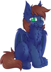 Size: 1323x1872 | Tagged: safe, alternate version, artist:vert_glamis, derpibooru import, oc, oc:warly, unofficial characters only, bat pony, pony, derpibooru community collaboration, 2021 community collab, bat pony oc, bat wings, chest fluff, ear fluff, fluffy, looking at you, male, simple background, solo, transparent background, wings