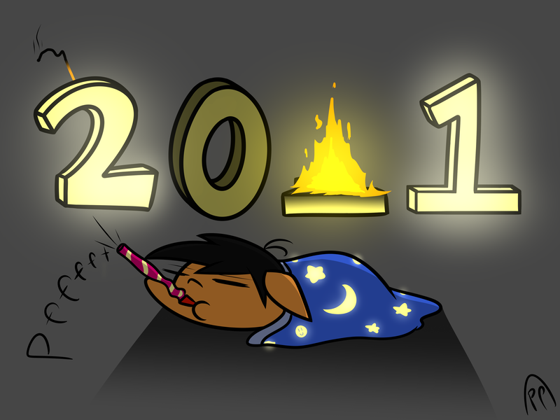 Size: 4000x3000 | Tagged: safe, artist:professionalpuppy, derpibooru import, oc, oc:puppy, unofficial characters only, 2020 hate, 2021, blanket, fire, new year, party horn, solo, truth