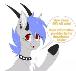 Size: 2500x2308 | Tagged: safe, artist:melodytheartpony, derpibooru import, oc, oc:melody silver, dracony, dragon, hybrid, pony, advertisement, collar, commission, commission info, commissions open, female, feral, fluffy, horns, spiky collar