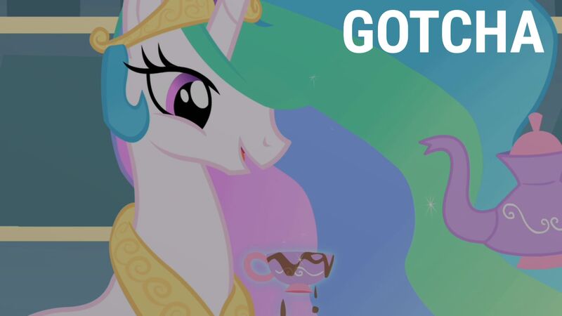 Size: 1920x1080 | Tagged: safe, derpibooru import, edit, edited screencap, editor:quoterific, screencap, princess celestia, a bird in the hoof, gotcha, solo