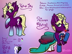 Size: 2000x1500 | Tagged: safe, artist:spiroudada, derpibooru import, oc, oc:velvet sky, pony, unicorn, clothes, crossdressing, dress, male, princess dress, reference sheet, stallion