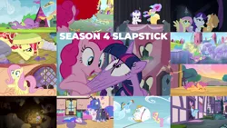 Size: 1978x1112 | Tagged: safe, derpibooru import, edit, edited screencap, editor:quoterific, screencap, amethyst star, apple bloom, applejack, bulk biceps, daisy, eclair créme, flower wishes, fluttershy, jangles, orion, pinkie pie, princess luna, rainbow dash, rarity, sassaflash, seabreeze, shooting star (character), spike, stormfeather, sunshower raindrops, twilight sparkle, written script, alicorn, breezie, castle mane-ia, equestria games (episode), flight to the finish, for whom the sweetie belle toils, it ain't easy being breezies, maud pie (episode), pinkie pride, princess twilight sparkle (episode), rainbow falls, rarity takes manehattan, somepony to watch over me, trade ya, twilight's kingdom, armor, cartoon physics, crystal empire, crystal guard, crystal guard armor, face pull, golden oaks library, library, mane seven, mane six, royal guard, twilight sparkle (alicorn)
