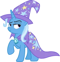 Size: 3000x3116 | Tagged: safe, artist:jeatz-axl, derpibooru import, trixie, pony, unicorn, no second prances, cape, clothes, female, hat, mare, raised hoof, simple background, solo, transparent background, trixie's cape, trixie's hat, vector