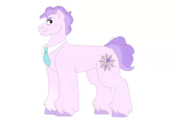 Size: 1280x854 | Tagged: safe, artist:itstechtock, derpibooru import, oc, oc:back stitch, earth pony, pony, male, offspring, parent:suri polomare, parent:svengallop, simple background, solo, stallion, white background