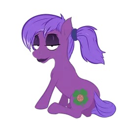Size: 3000x3000 | Tagged: safe, artist:stoopedhooy, derpibooru import, oc, oc:little chance, earth pony, pony, derpibooru community collaboration, 2021 community collab, cutie mark, lidded eyes, lipstick, looking at you, looking back, makeup, simple background, smiling, smirk, solo, transparent background