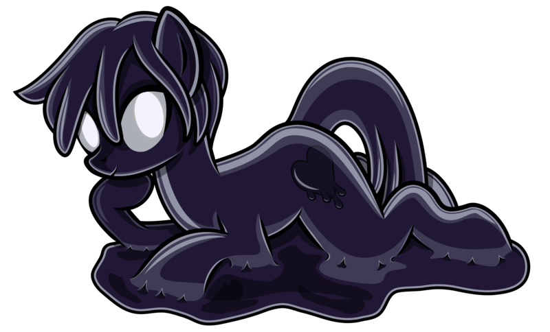 Size: 3252x1967 | Tagged: safe, artist:andrevus, derpibooru import, oc, oc:melting heart, unofficial characters only, goo, goo pony, latex pony, original species, latex, liquid latex, looking at you, puddle, show accurate, simple background, solo, sultry pose, transparent background